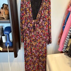 Buddy Love Red and Pink Ruffled Tiered Gown